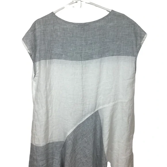 OSKA Linen Midi Dress White Gray #510 - Picture 4 of 8